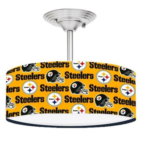 CEILING FAN DESIGNERS Ceiling Fan Designers 13LIGHT-NFL-PIT 13 in. NFL Pittsburgh Steelers Football Ceiling Mount Pendant Light Fixture 13LIGHT-NFL-PIT